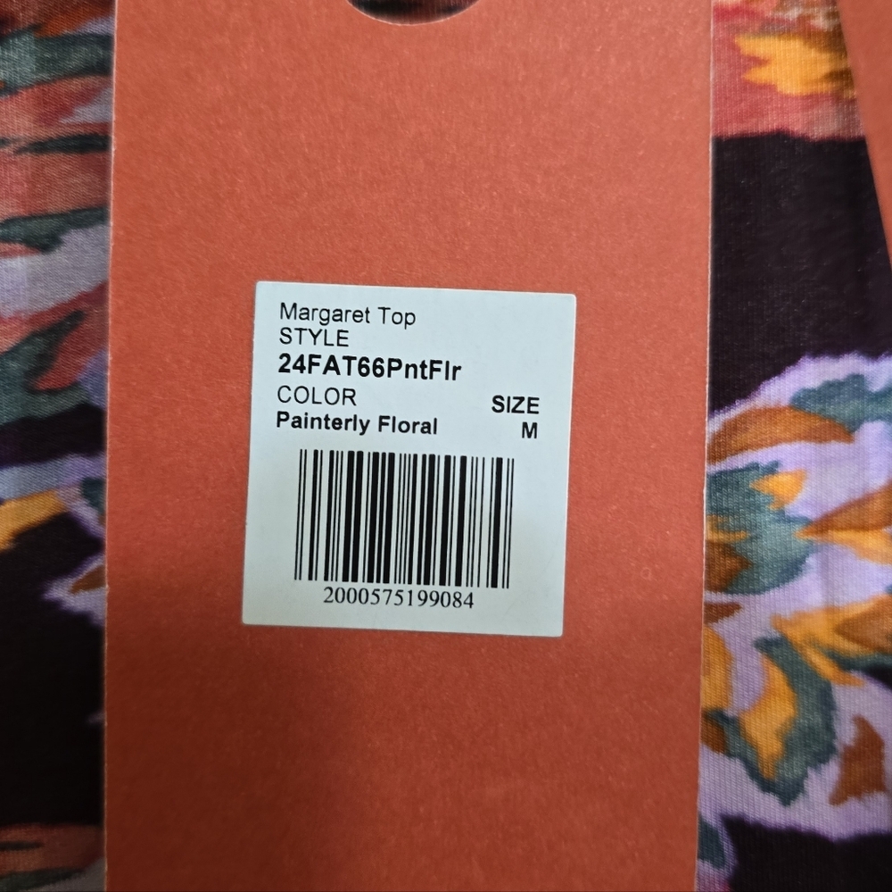 NWT Hunter Bell Margaret Top In Painterly Floral Long Sleeve Jersey Knit Medium - Picture 5 of 8